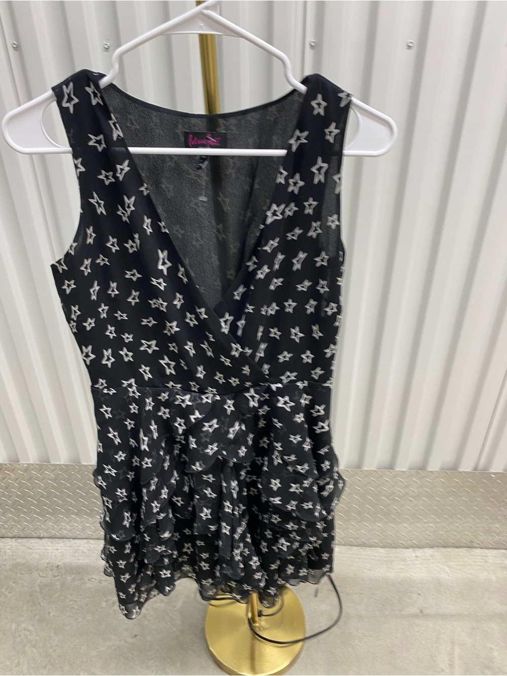 Patricia Field Black Dress with White Star Print